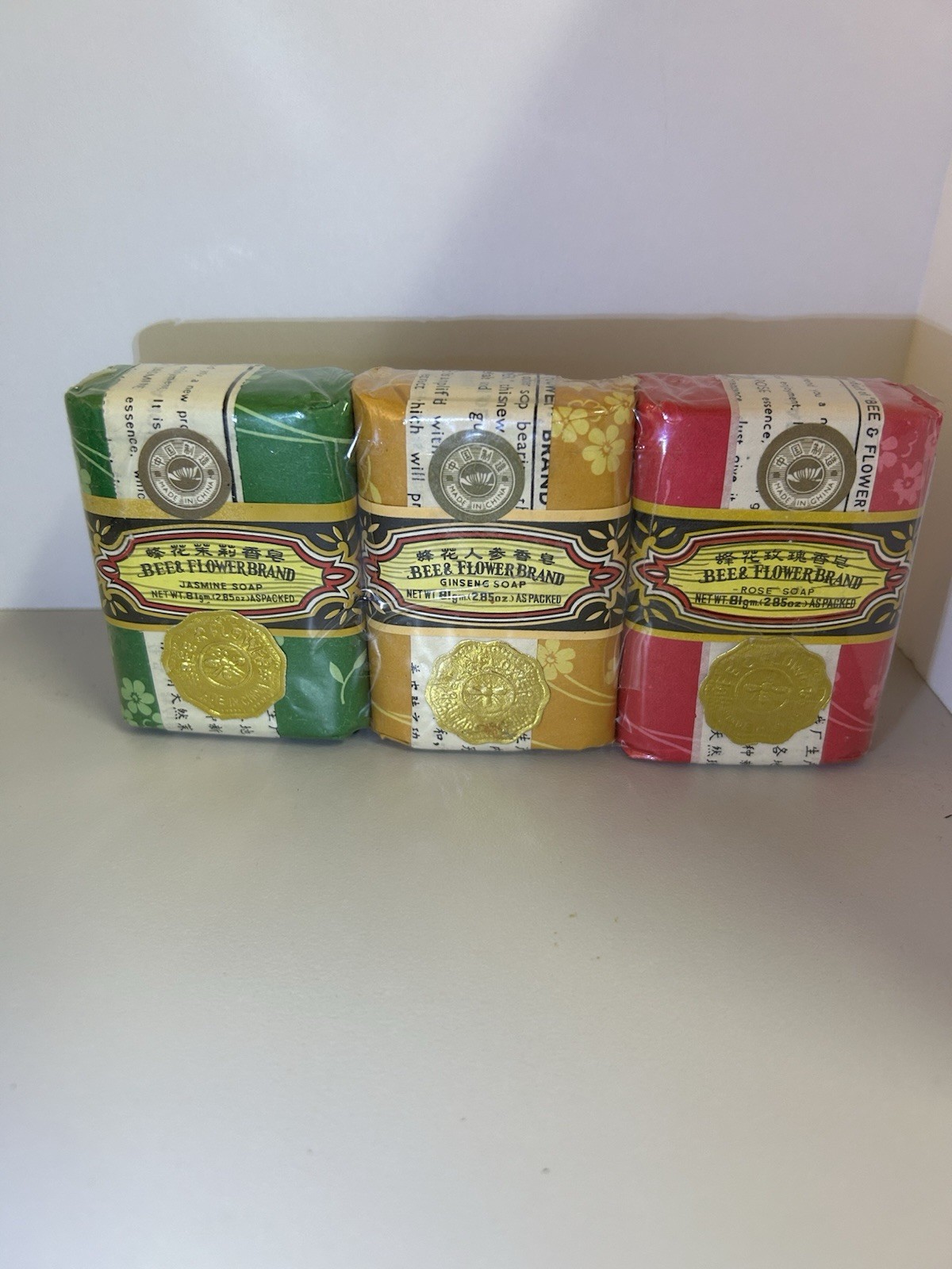Bee & Flowerbrand Jasmine Ginseng and Rose Soap 2.85 Pack Of 3 Bars Sealed