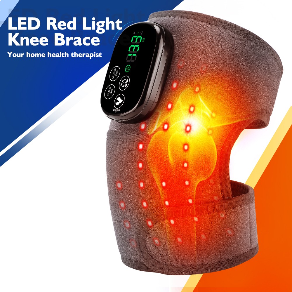 660nm Red Light & 850nm Near Infrared Light Therapy Heated Knee Massage Brace