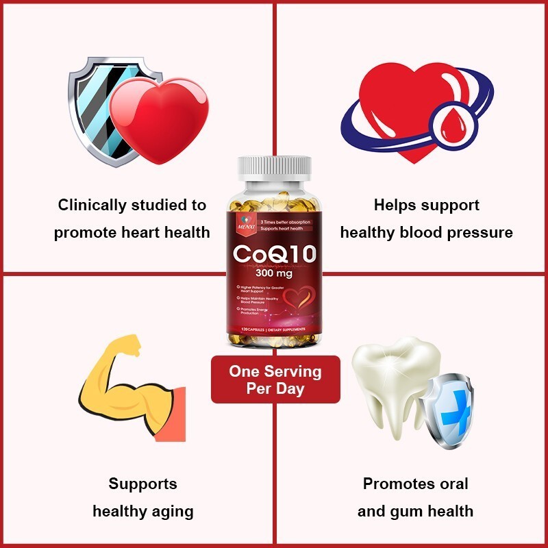 CoQ Cardiovascular Coenzyme Q10 Vegan Softgel 300mg 10 Heart Health 120 Capsules