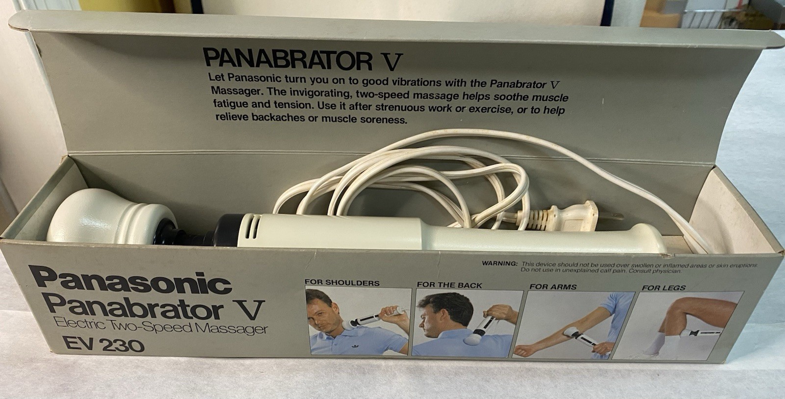 VINTAGE PANASONIC PANABRATOR V VIBRATOR MASSAGER EV230 2 SPEED ELECTRIC HANDHELD