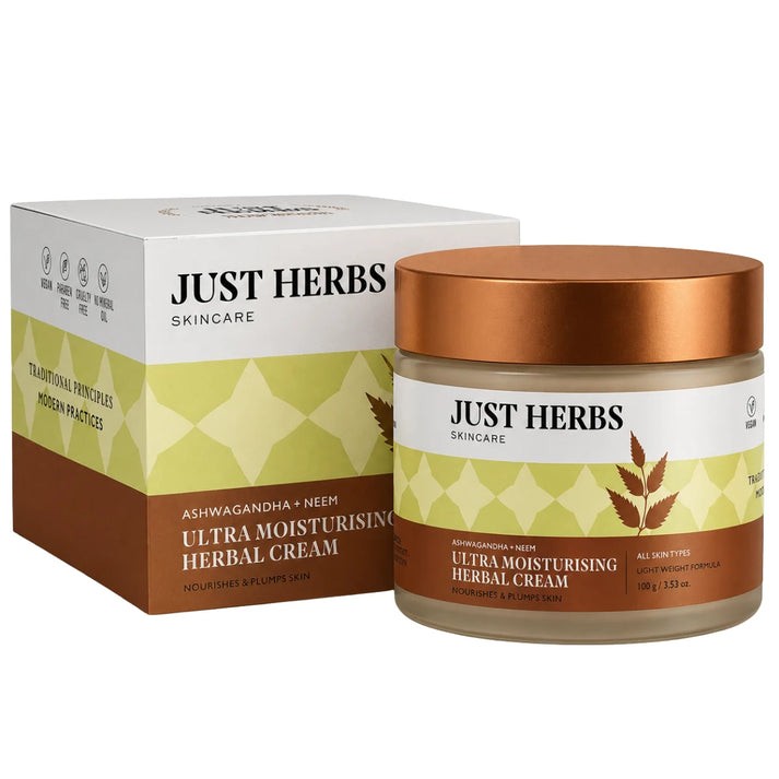 Just Herbs Kumuda Indian White Water Lily Retexturing Night Cream Face Care 100g
