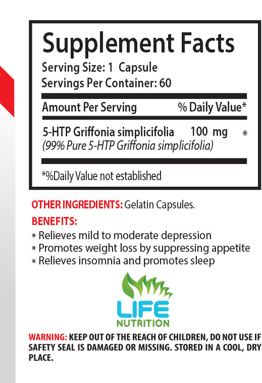 Original Pure 5-HTP Griffonia Simplicifolia (1 Pack, 60 Capsules)
