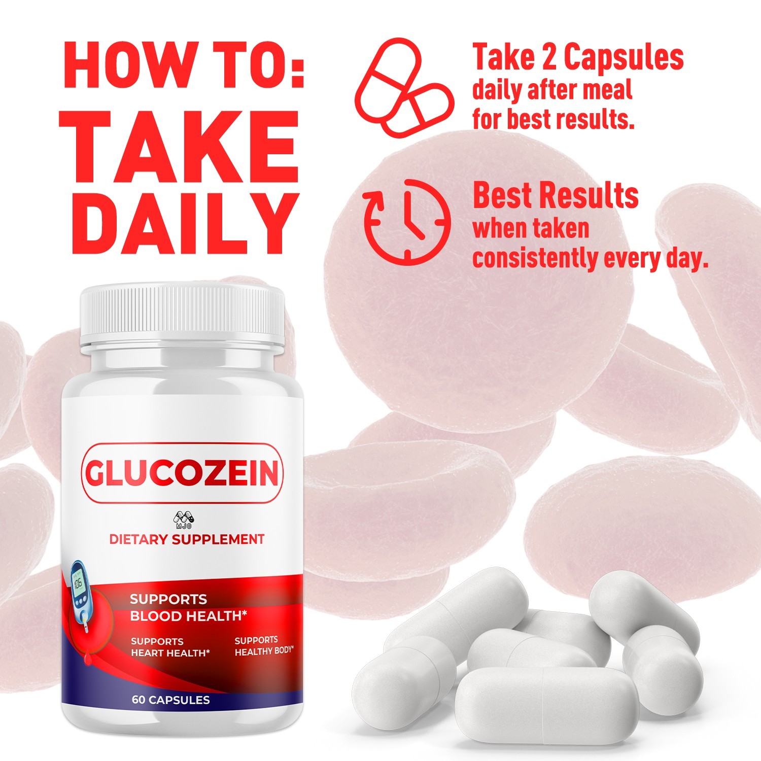 (2 Pack) Glucozein Advanced Support Blood Supplement Gluco Zein 120 Capsules