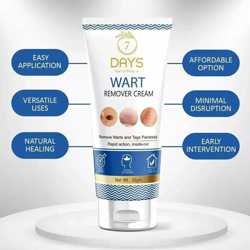7 Days Genital Wart Removal Cream on Face, Neck, Forehead & Cheeks 50gm Pack