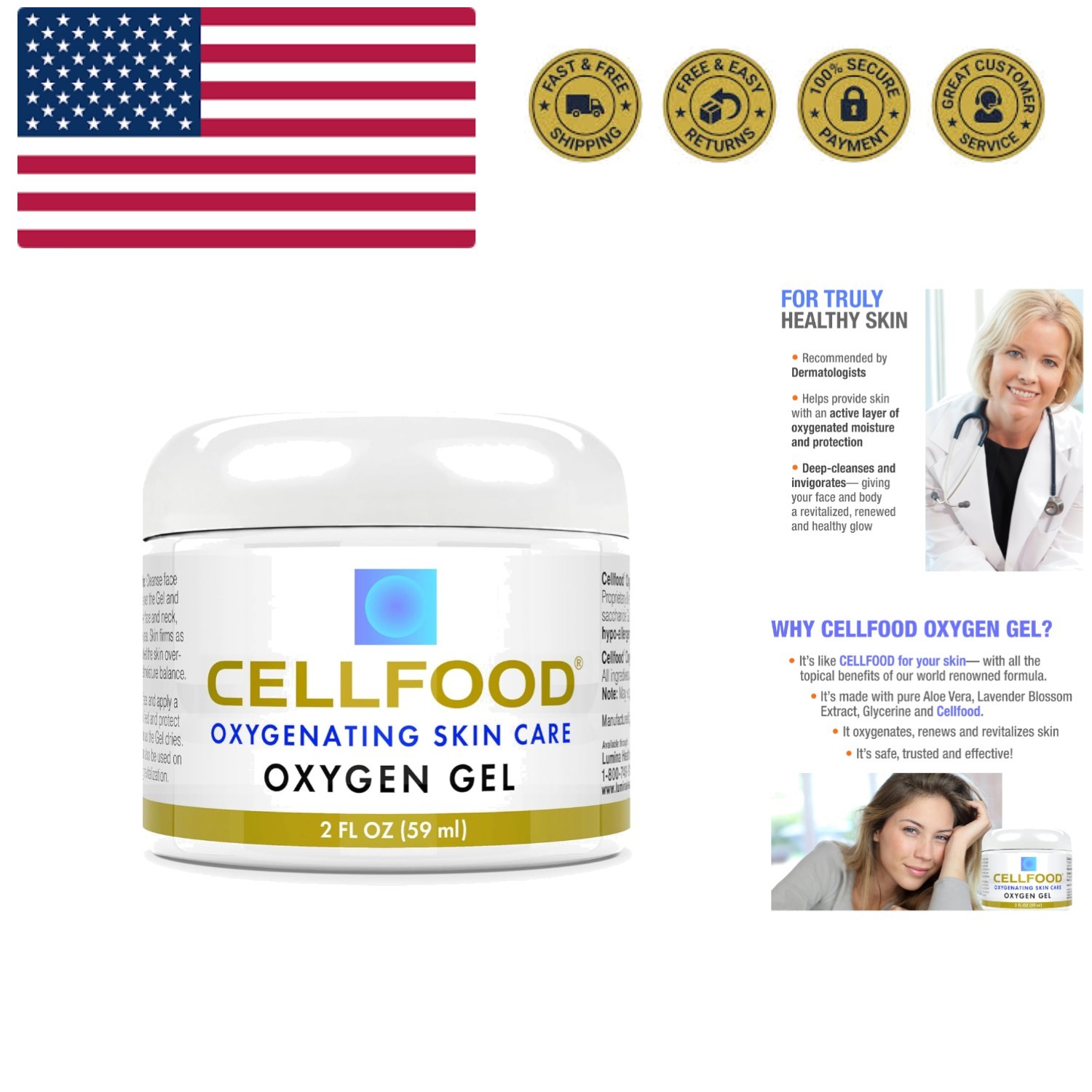Oxygen Gel, 2 fl oz – Nutrient Rich – Provides Moisture & Protection, Decreas…