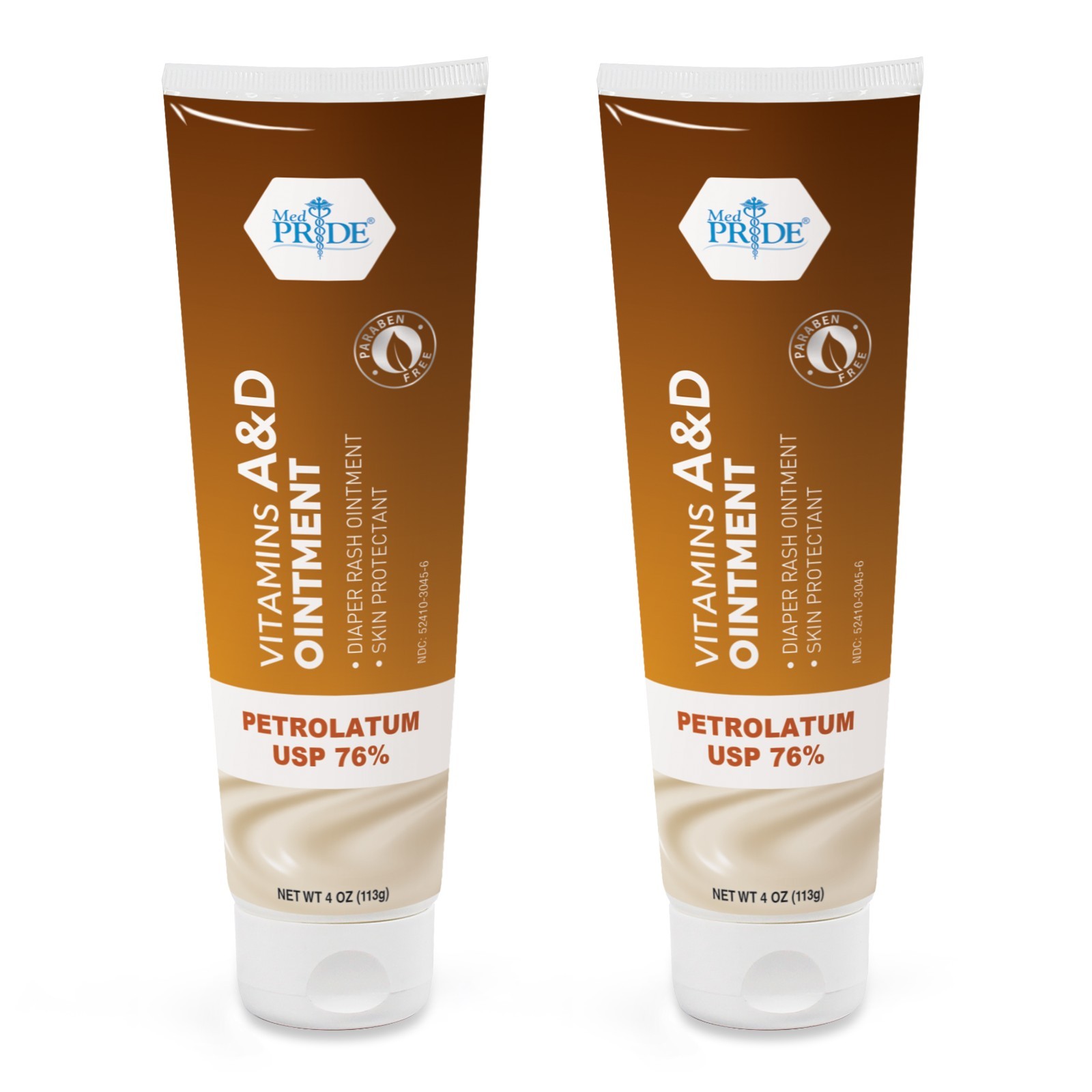MED PRIDE Vitamin A&D Ointment 4oz Petrolatum Dry Skin Protectant Cream 2-4ct