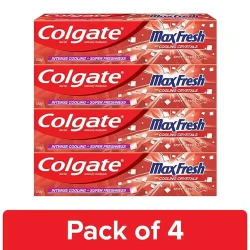 Colgate Toothpaste – Maxfresh Spicy Red, Gel, 4×150 g Multipack