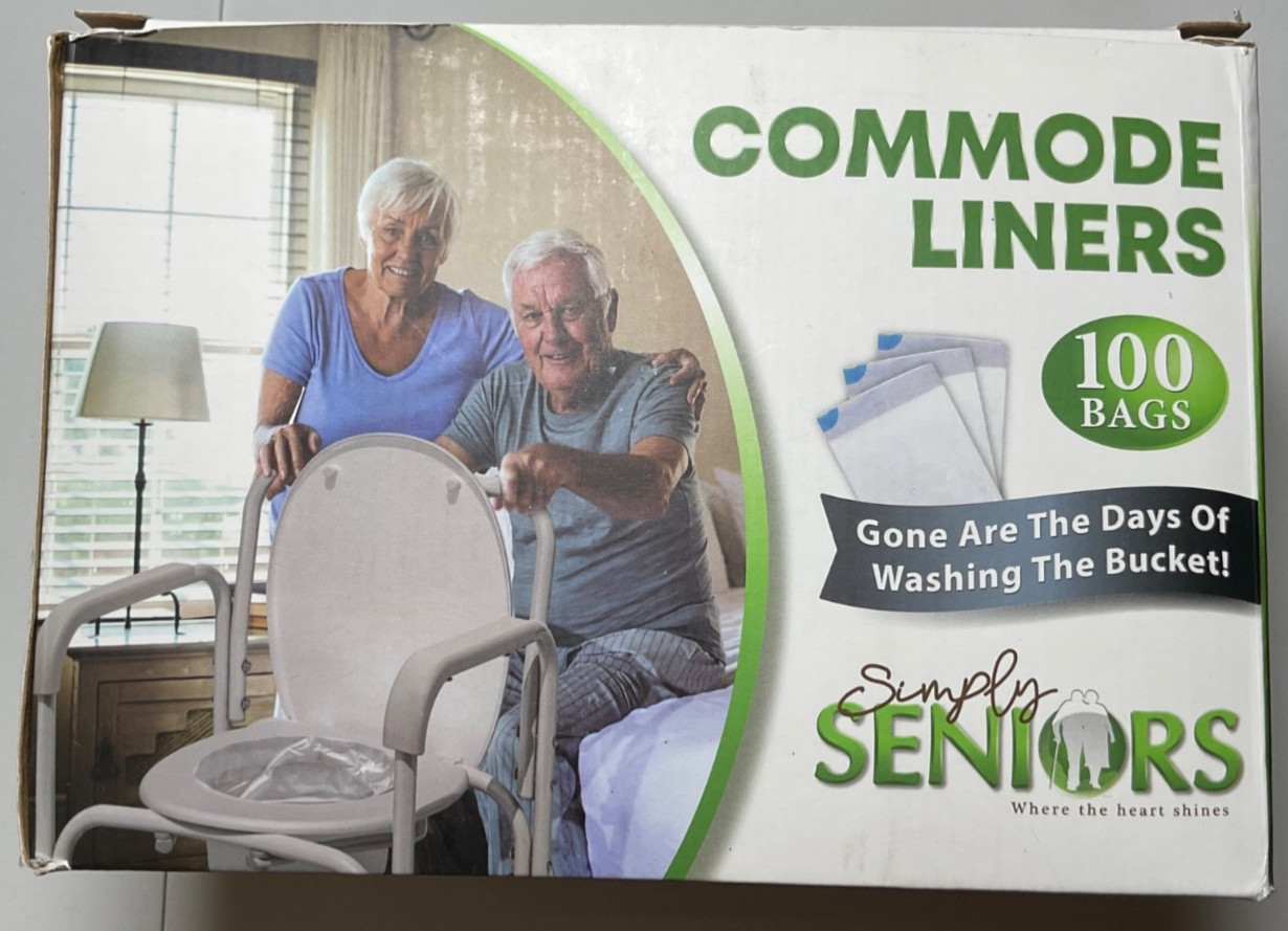 NEW Commode Liners – 100 Strong Portable Toilet Bags – Easy To Use Bedside