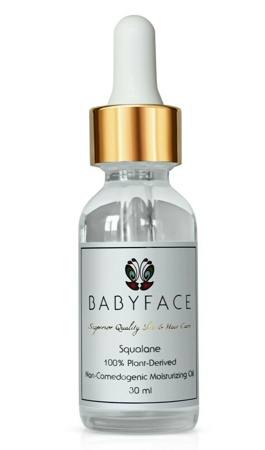 Babyface Pure Squalane Oil, Vegan Olive Natural Moisturizer All Skin Types