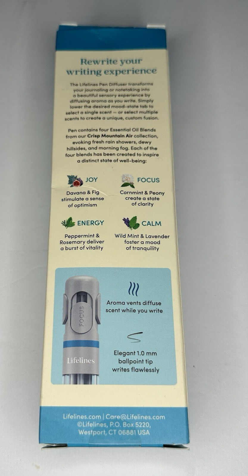 Lifelines Pen Diffuser – Essential Oil Blends – Black Ballpoint Tip – Open Box