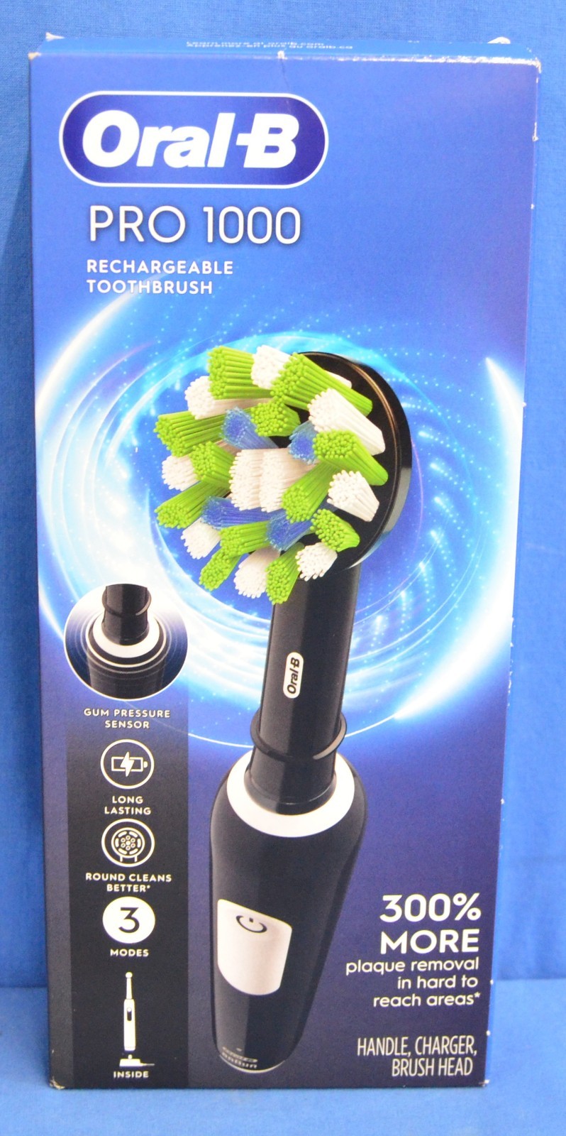 Oral-B Pro 1000 CrossAction Rechargeable Electric Toothbrush Black With Brush