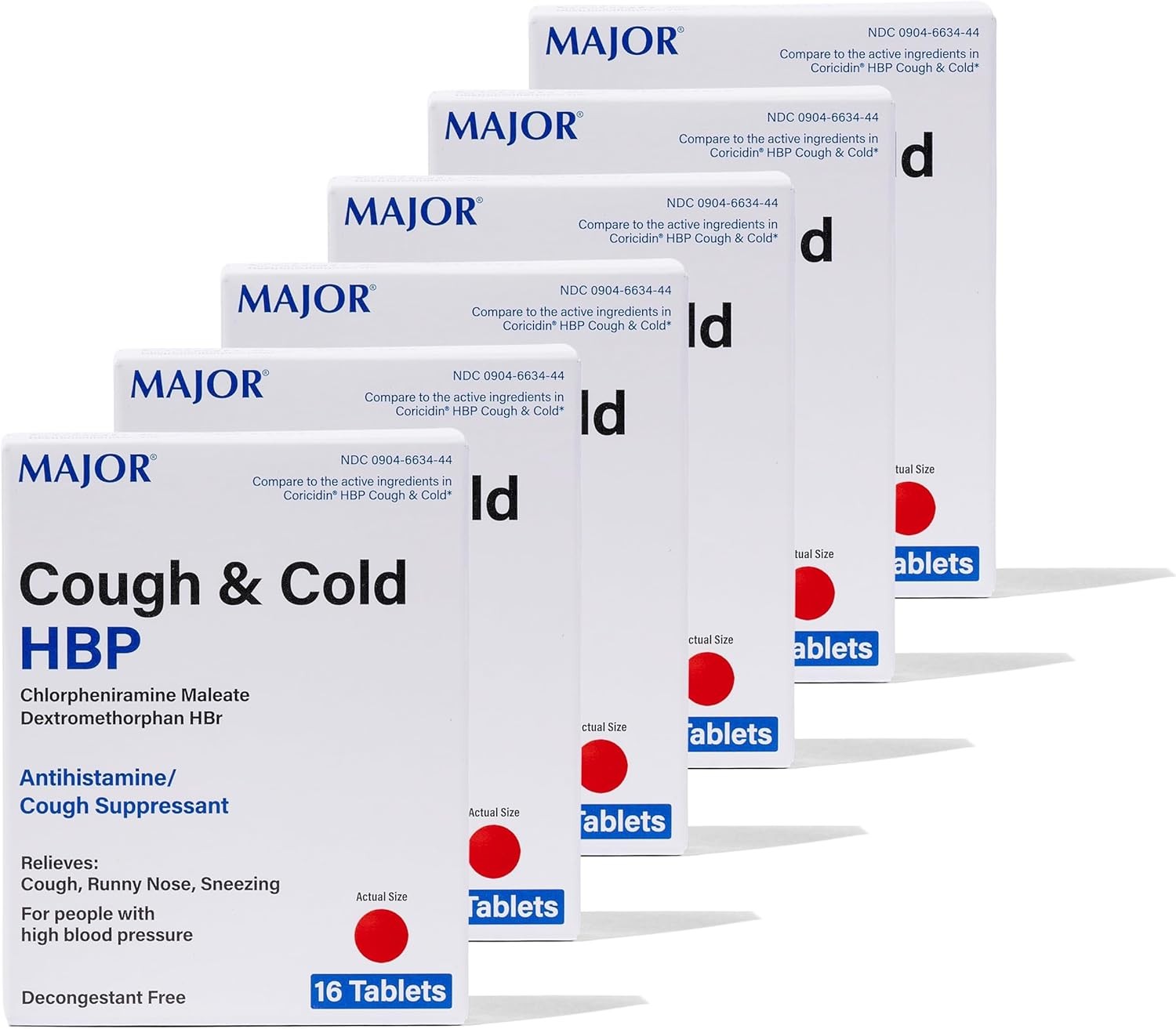 MAJOR Cough and Cold HBP Tablets – Antihistamine and Cough Suppressant for Peopl