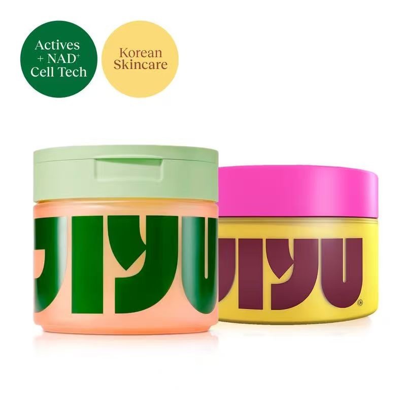 JiYu Korean Skincare Glow Up Bundle – Toner Pads & NAD+ Anti-Aging Moisturizing