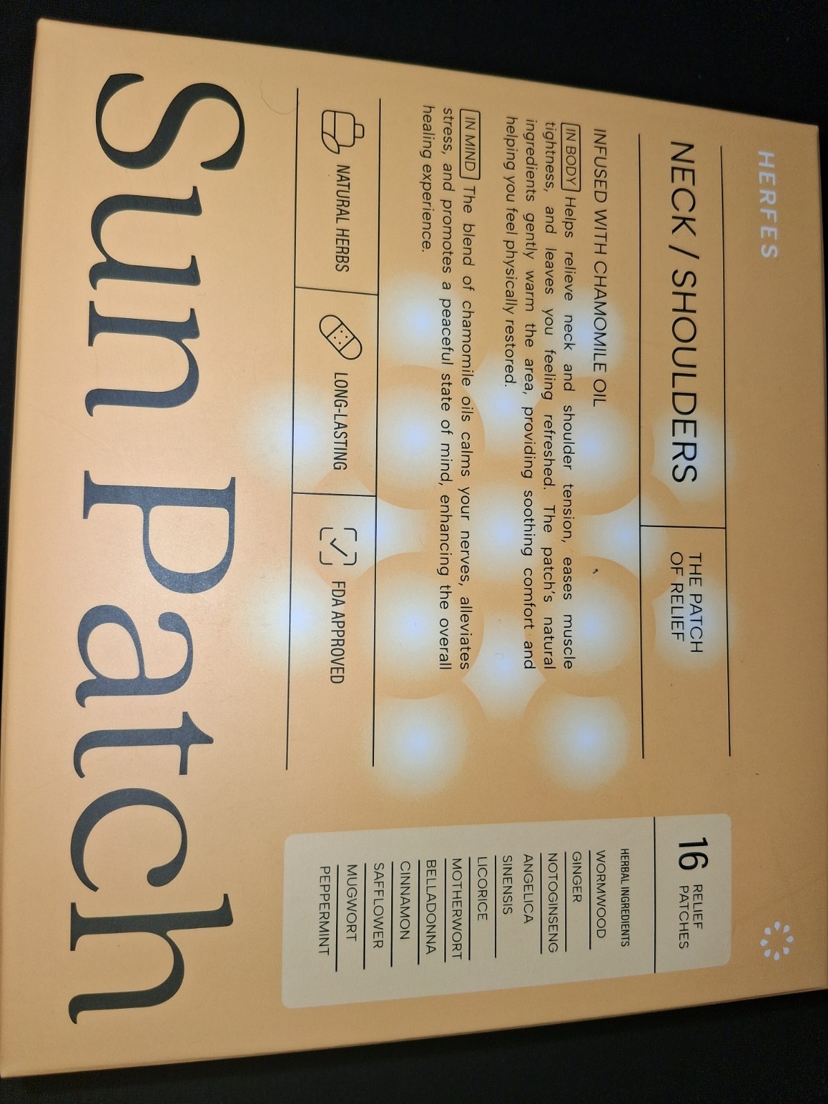 HERFES Sun Patch Aromatherapy Relief Patches Foot/Ankle & Neck/Shoulders
