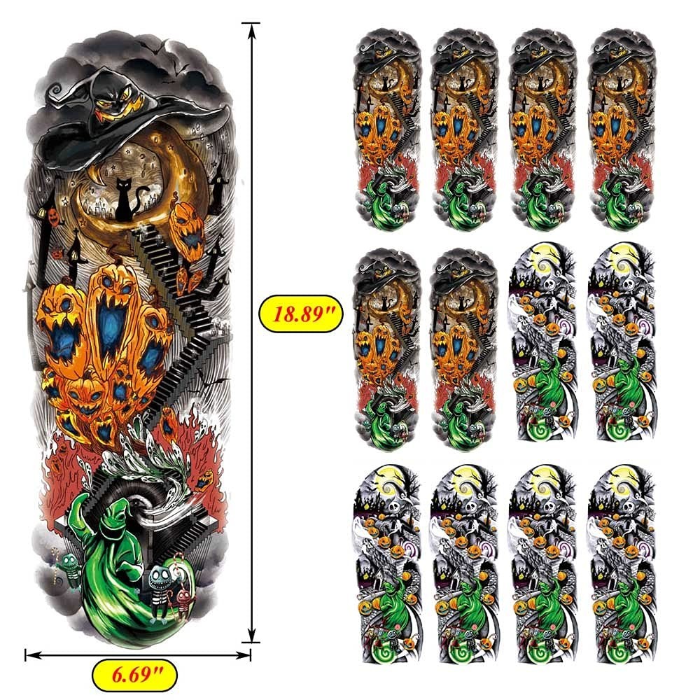 Nightmare Before Christmas Full Arm Temporary Tattoo Set