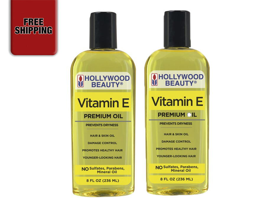 [HOLLYWOOD BEAUTY] Vitamin E Premium Oil Prevents Dryness 8 fl. oz. (Pack of 2)