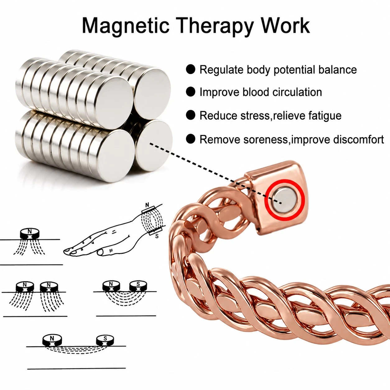 Solid Pure Copper Bracelet Heavy Twist Cuff Healing Arthritis Pain Relief