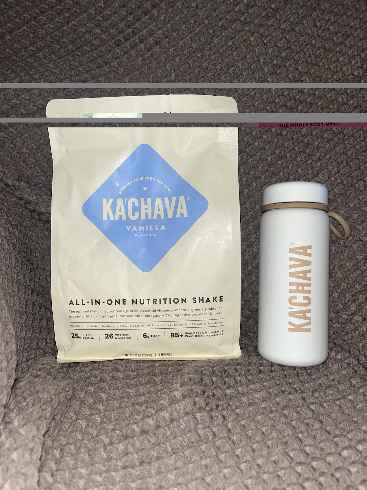 NEW Ka’Chava Vanilla Shake Whole Meal 2lb Gluten/Dairy Free 25g Protein & Shaker