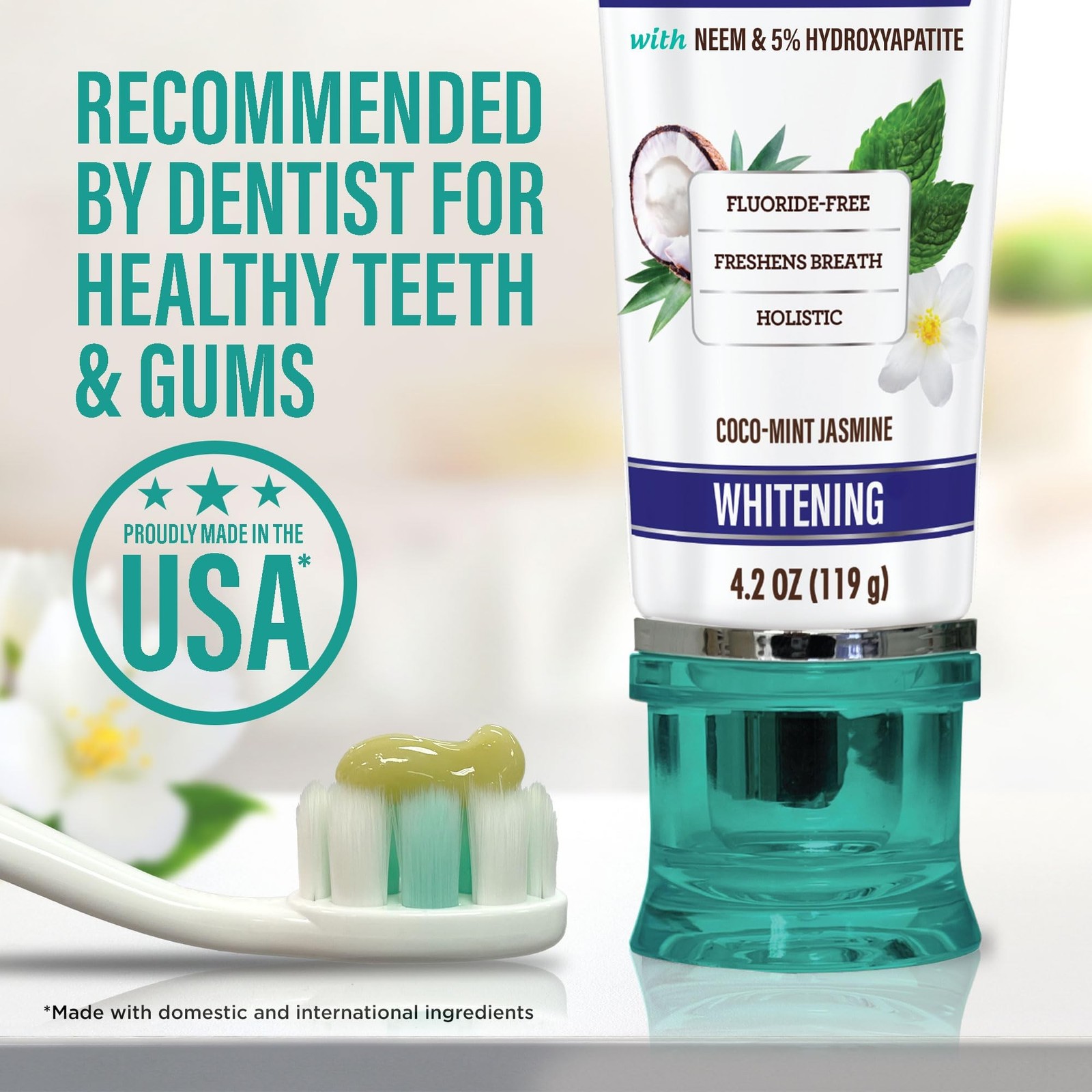 GuruNanda Hydroxyapatite Toothpaste Whitening Neem Xylitol SLS Fluoride Free