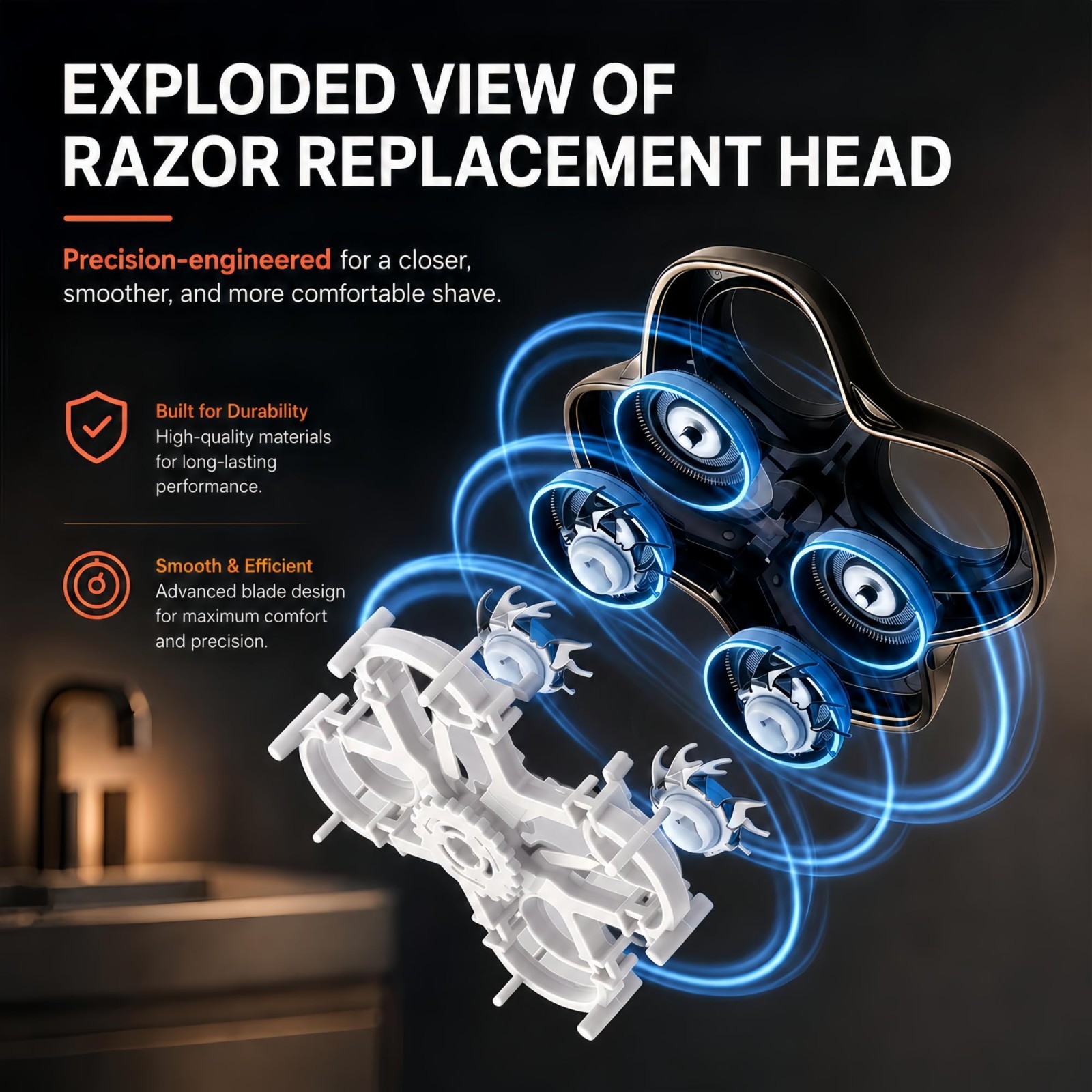 3 Pack Pro 4 Shaver Replacement Heads | Compatible Foil Blades for Pitbull Serie