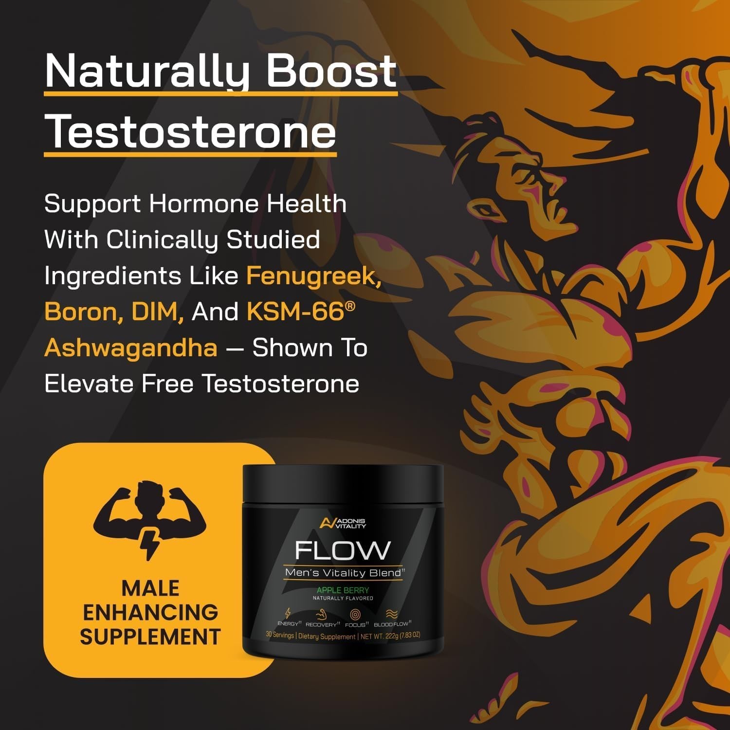 Flow – Nitric Oxide Supplements for Men – 5,000mg L-Citrulline, Supports Blood