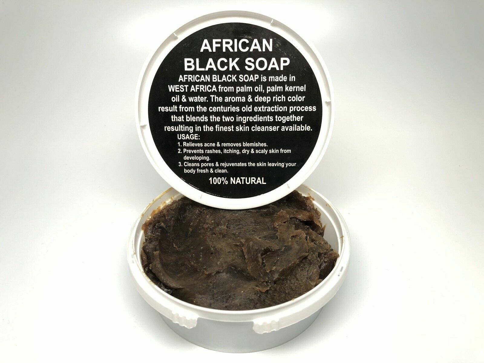 Raw African Black Soap Paste 100% Pure Natural Unrefined Organic Ghana BULK SIZE