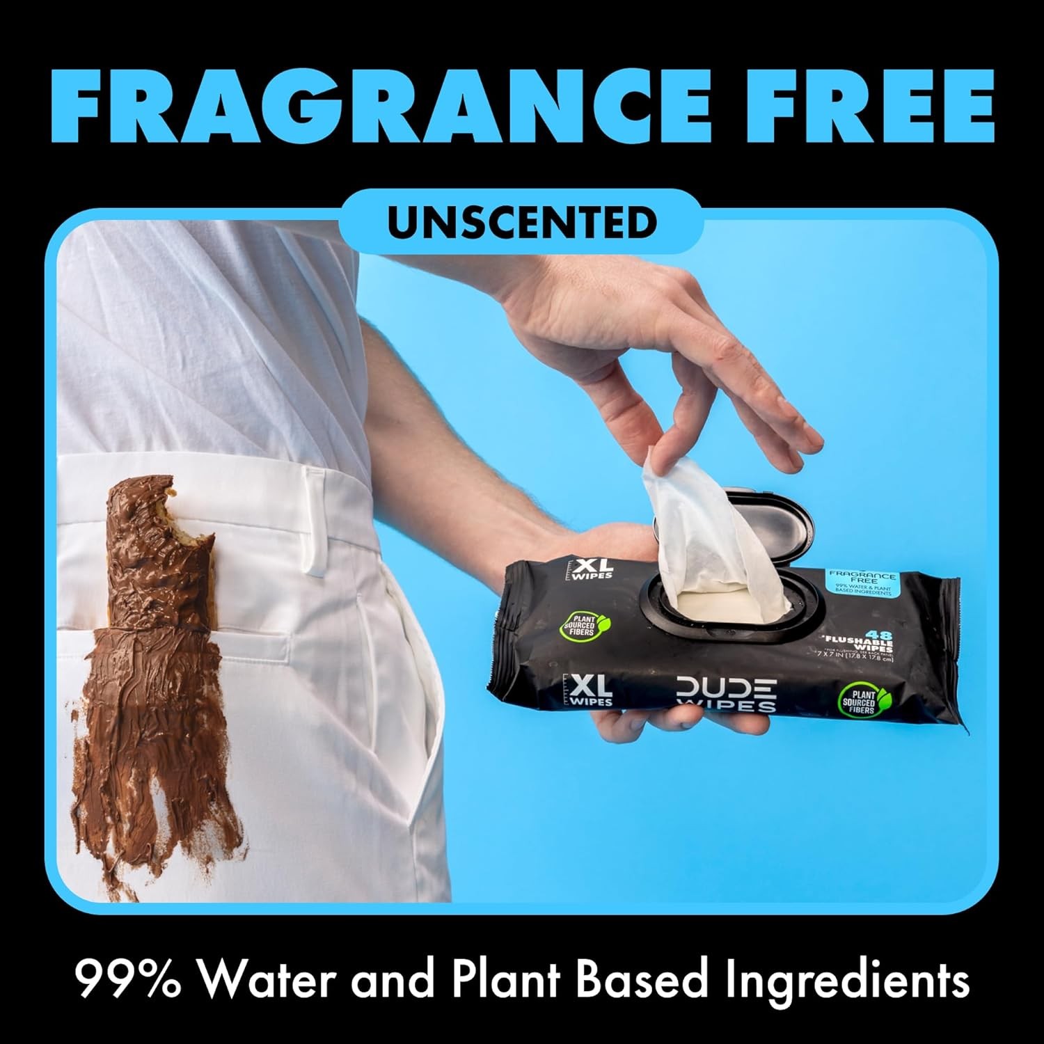 – Flushable Wipes – 6 Pack, 288 Wipes – Unscented Extra-Large Adult Wet Wipes –