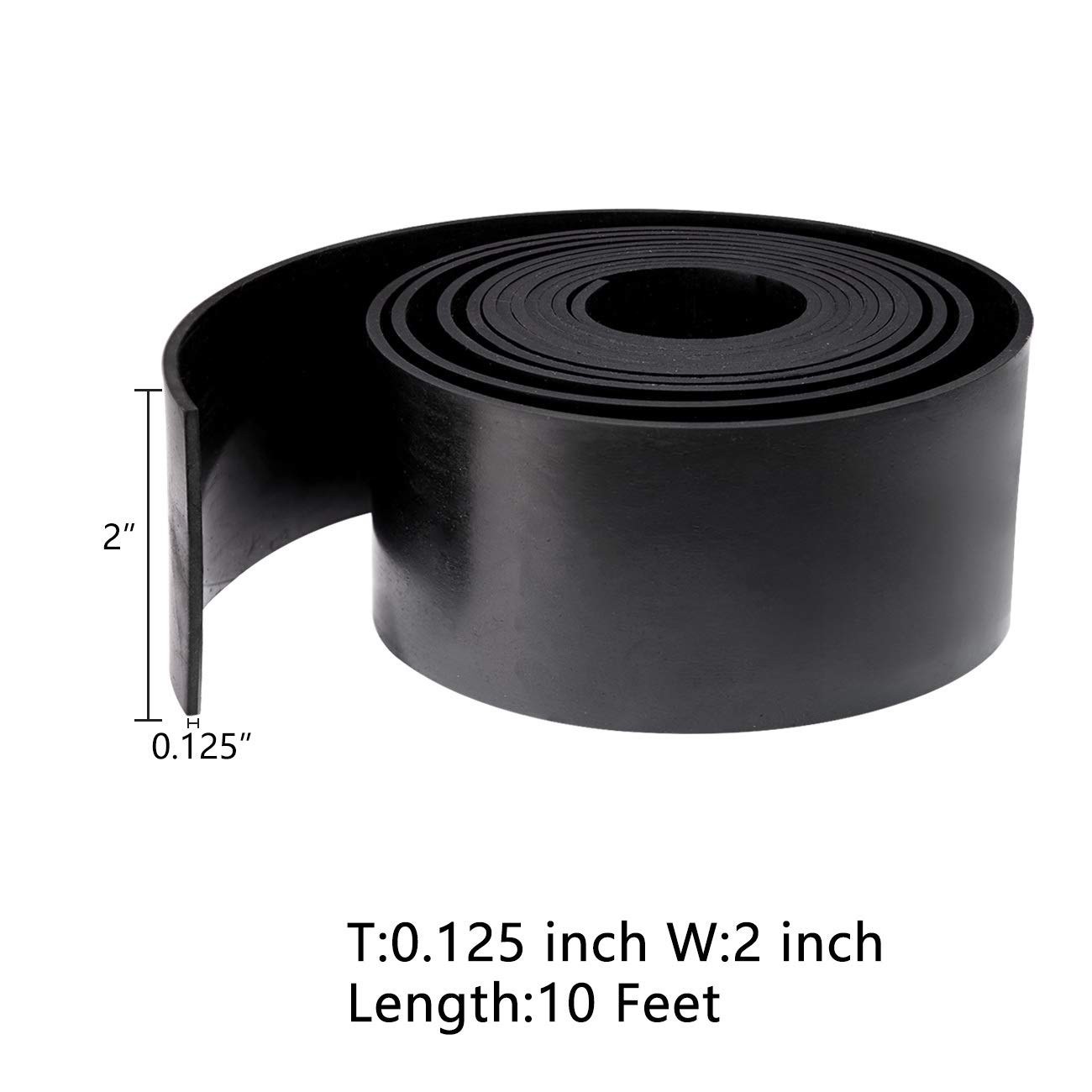 Solid Neoprene Rubber Strips 2” Wide x 10′ Long – Durable DIY Sealing