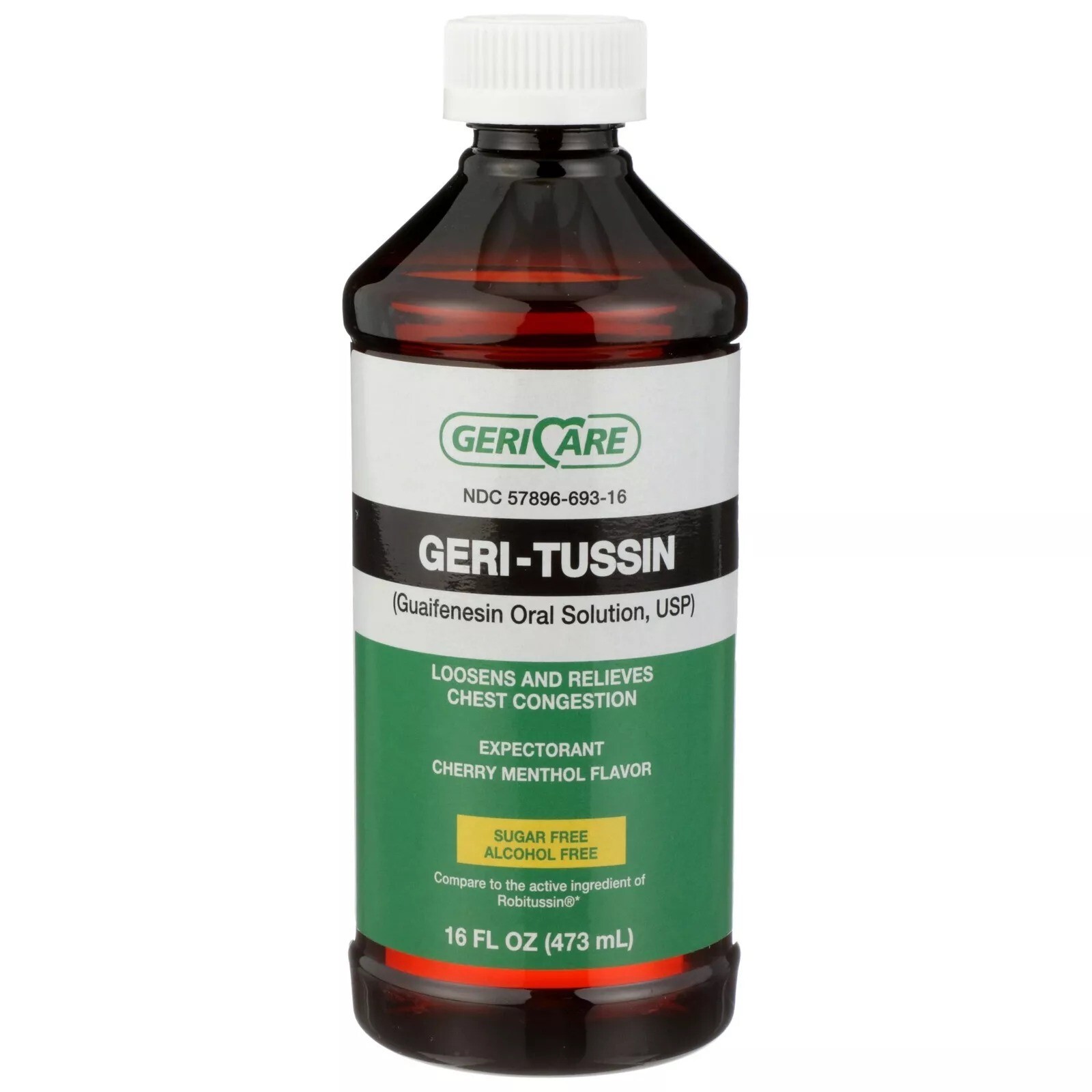 5 Pack Geri Care Geri Tussin Guaifenesin Strength Expectorant Syrup 100 mg 16 oz