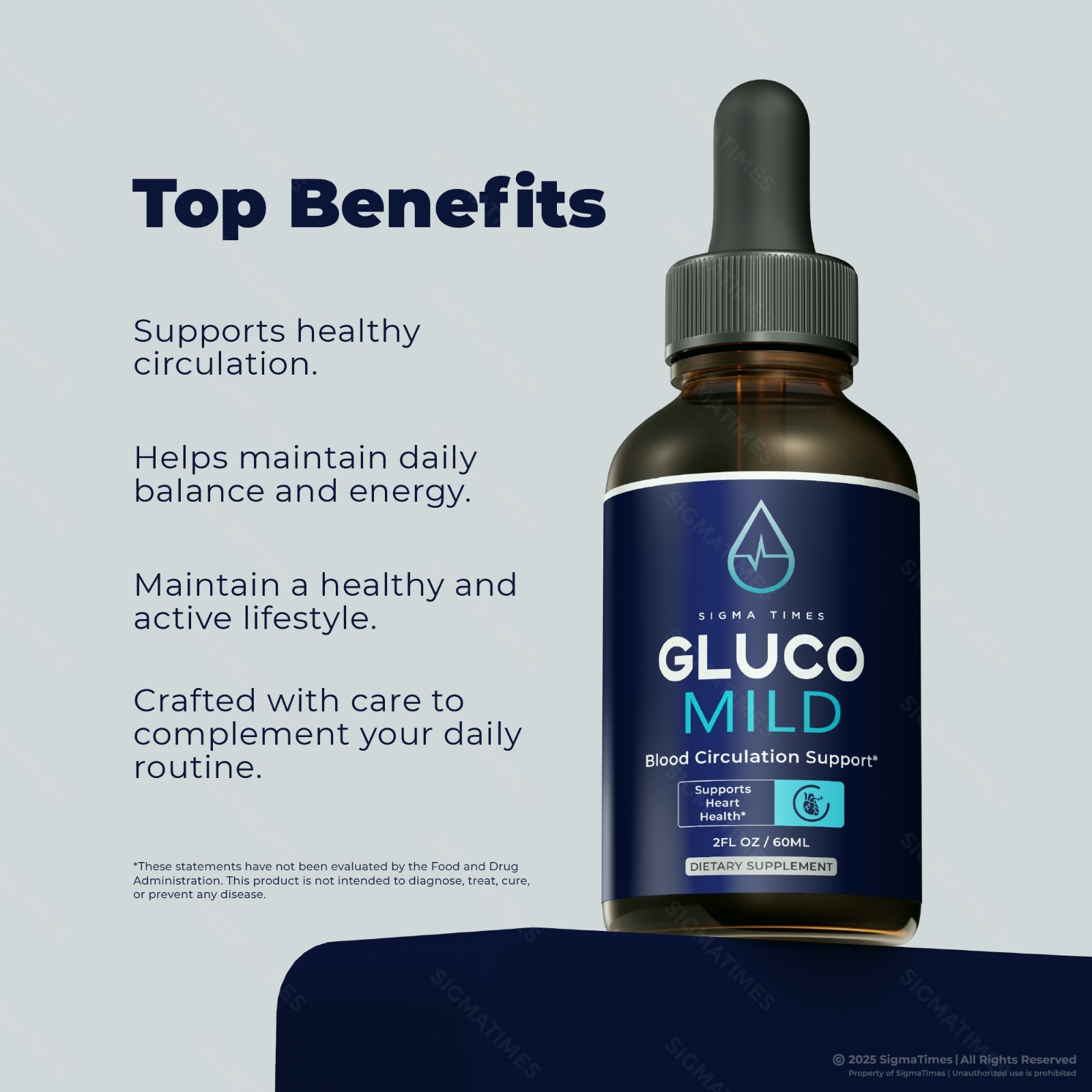 Gluco Mild Drops, Liquid Supplement for Heart Health & Blood Support – 2 Pack