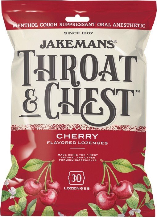 Jakemans Throat & Chest Cherry Flavored Lozenges 30 Lozenges