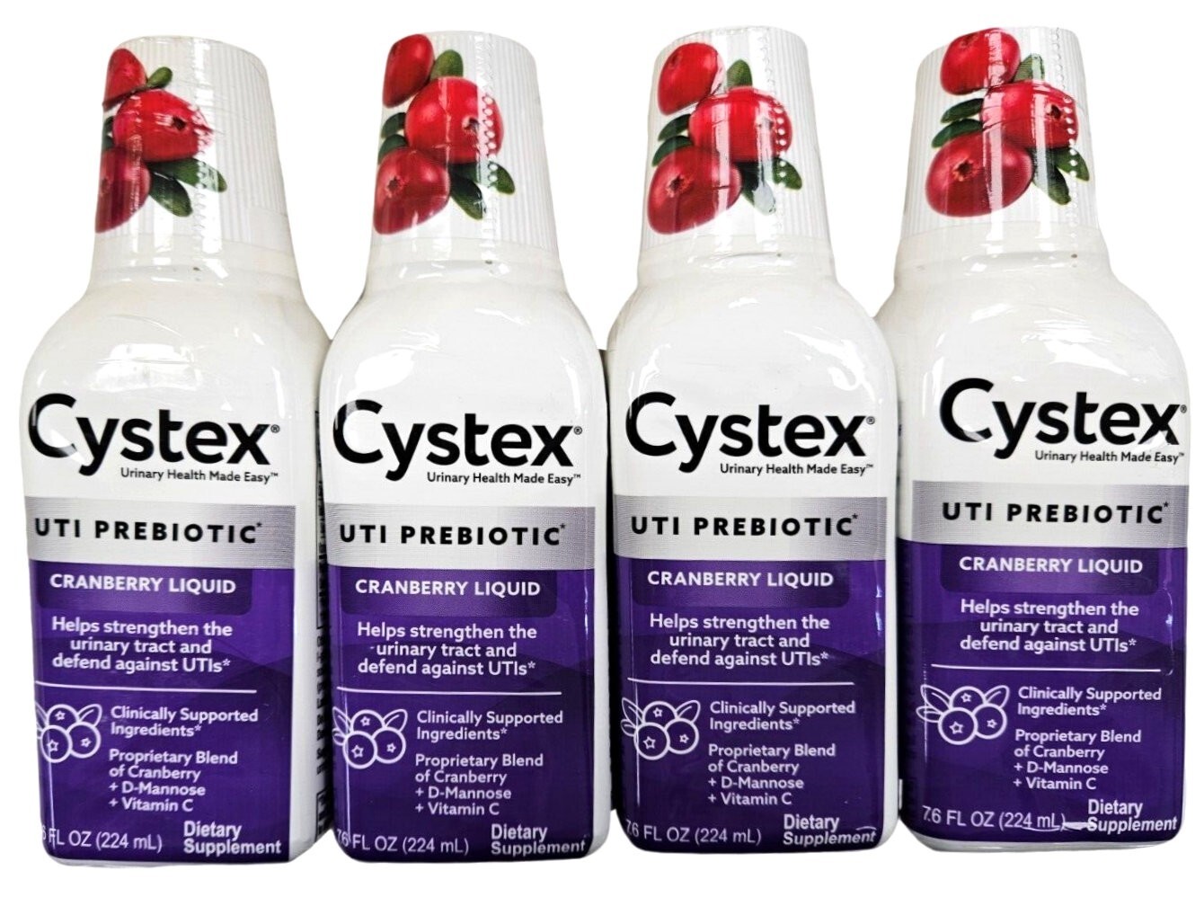 Cystex Cranberry LIQUID for Urinary Health 7.6oz ( 4 pack ) ^ NEW LOOK ARRIVING!