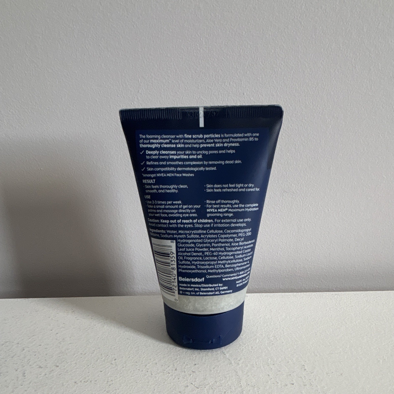Nivea Men Maximum Hydration Deep Cleaning Face Scrub 2-Pack, Aloe Vera, 4.4 oz
