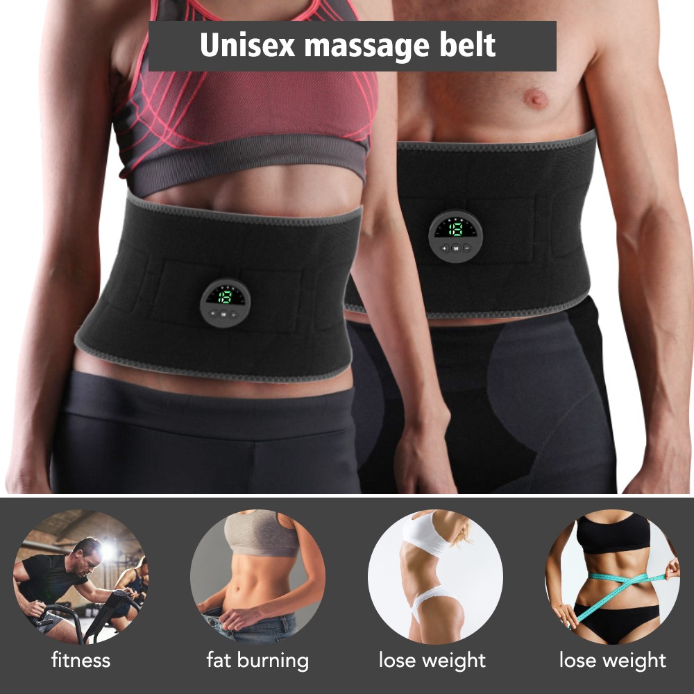 EMS Massage Belt ABS Stimulator for Abdominal Muscle Training & Weight Loss