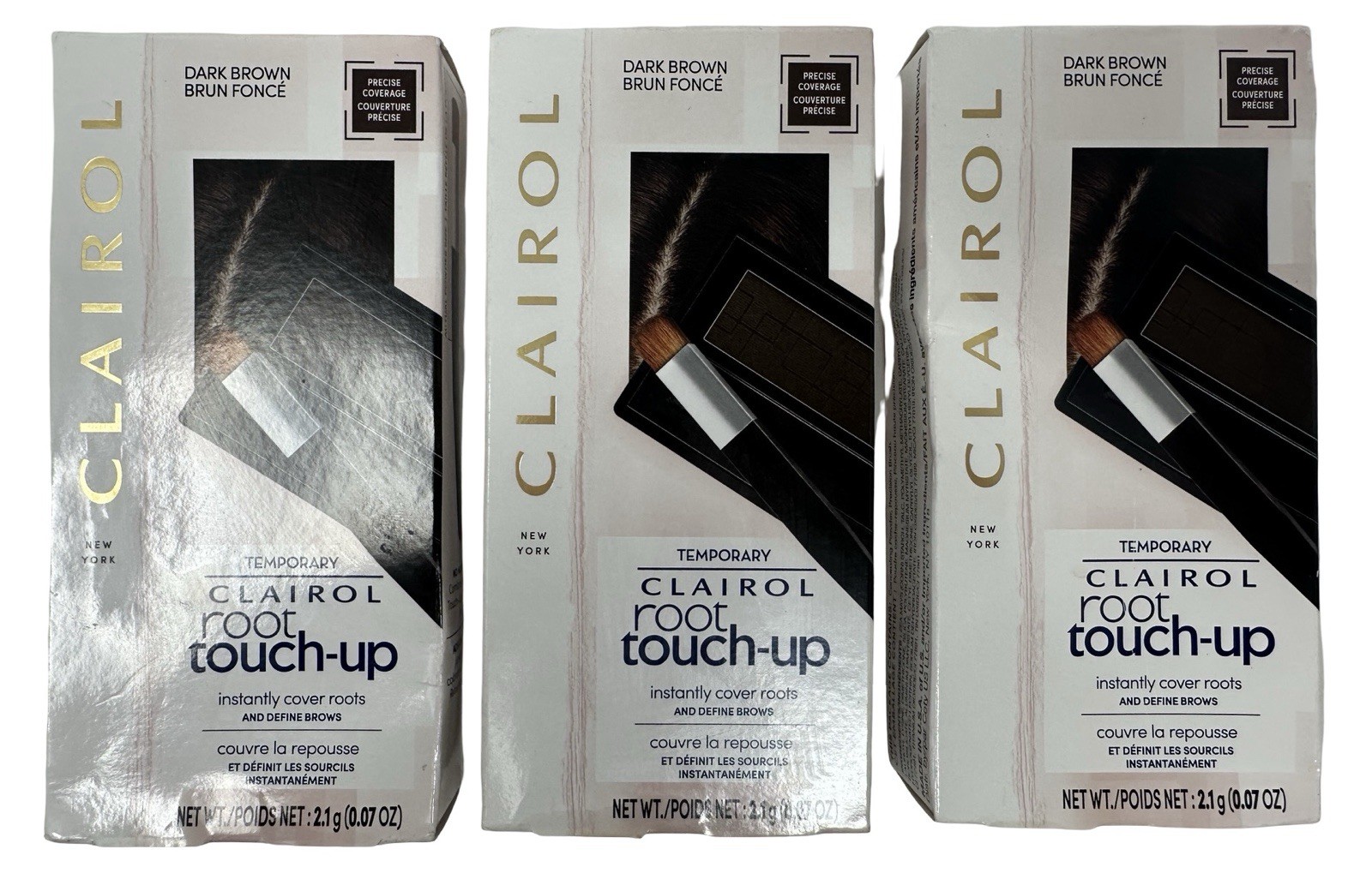 Clairol Temporary Root Touch-Up Concealing POWDER – DARK BROWN (Lot of 3)