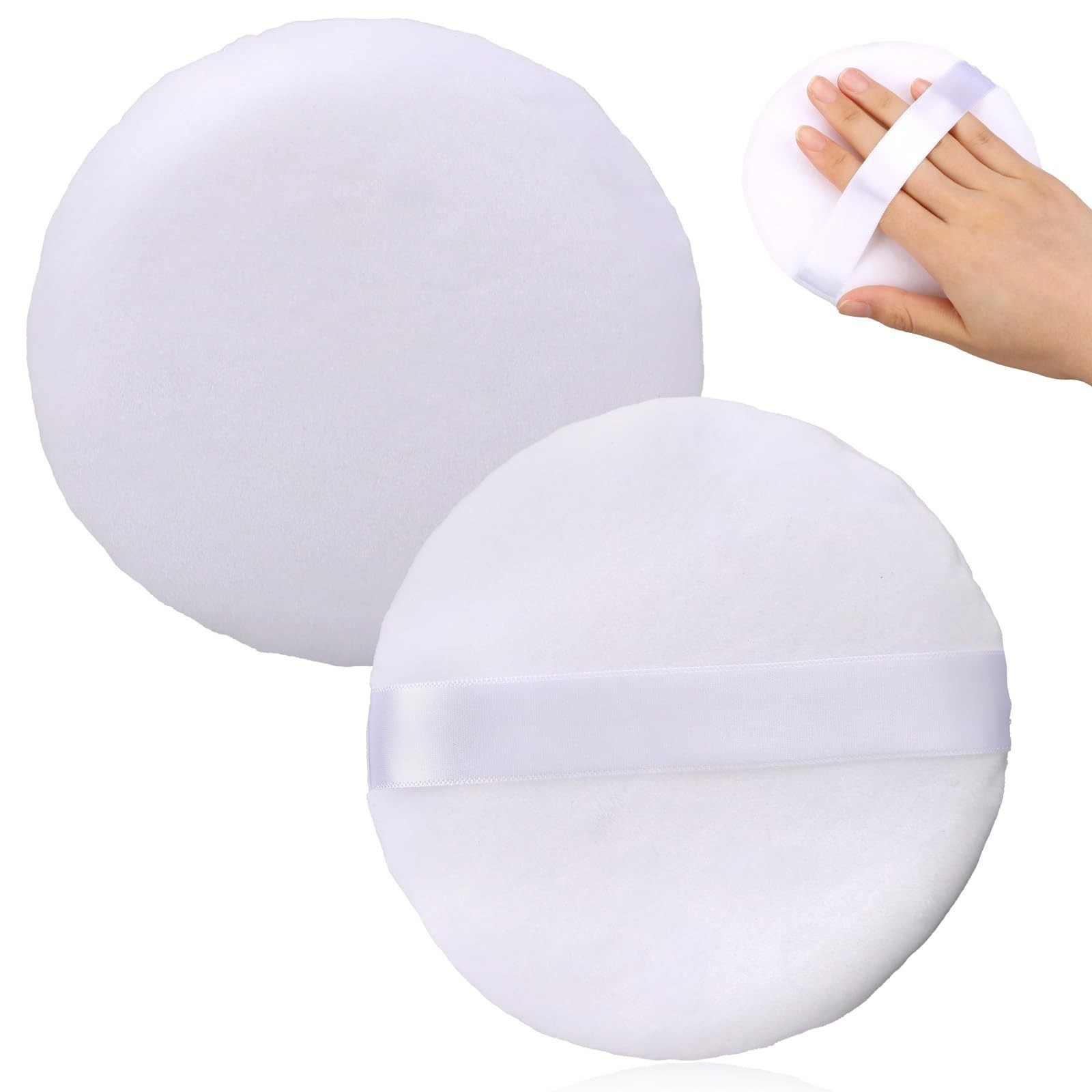 1 paquete de borla grande de 5 pulgadas polvos faciales, ultrasuave y lavable.