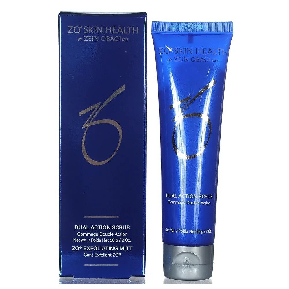 ZO Skin Health Dual Action Scrub 2 oz + Exfoliating Mitt Exp 03/2026