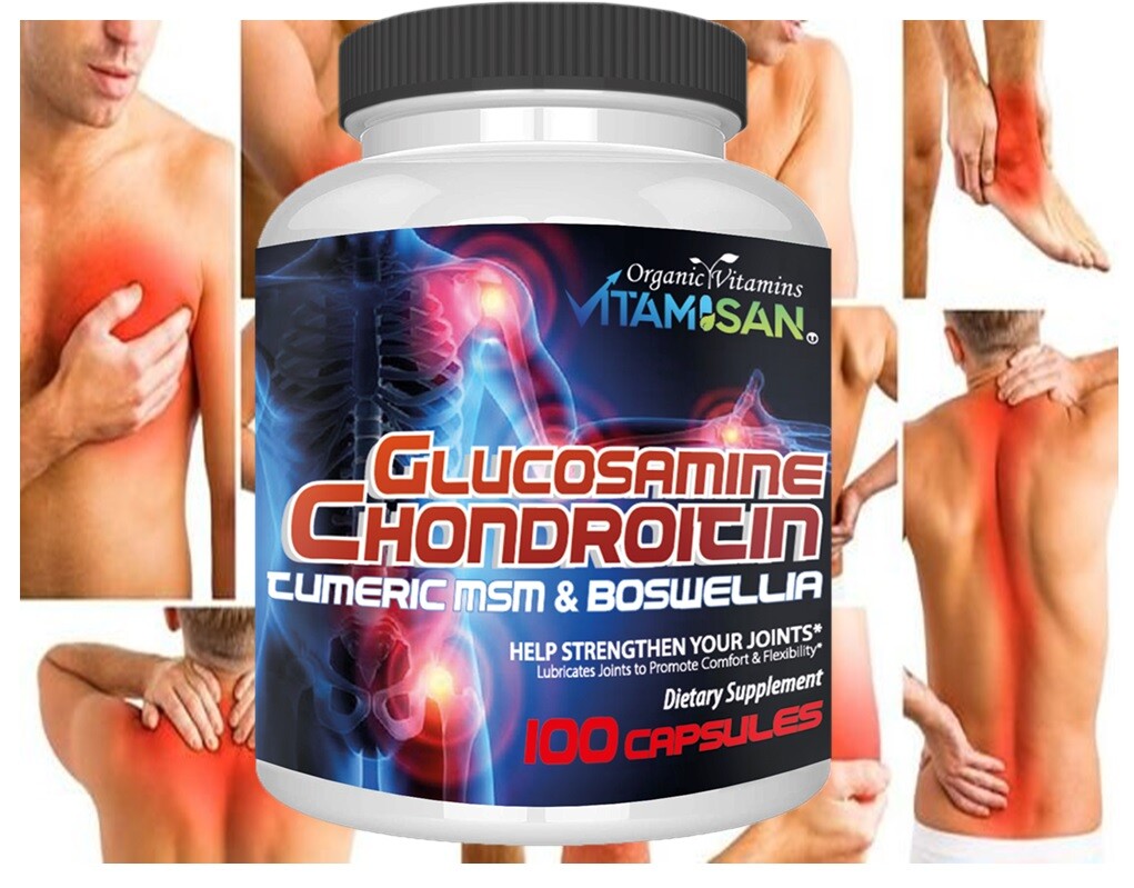 Glucosamine Chondroitin with COLLAGEN MSM Turmeric vit D CQR 3000MG 100ct