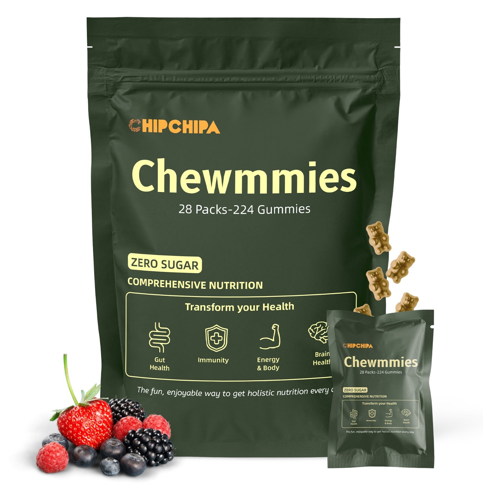Daily SuperGreen Gummies, Digestive Health, 20+ Vitamins & Minerals – 28 sachet