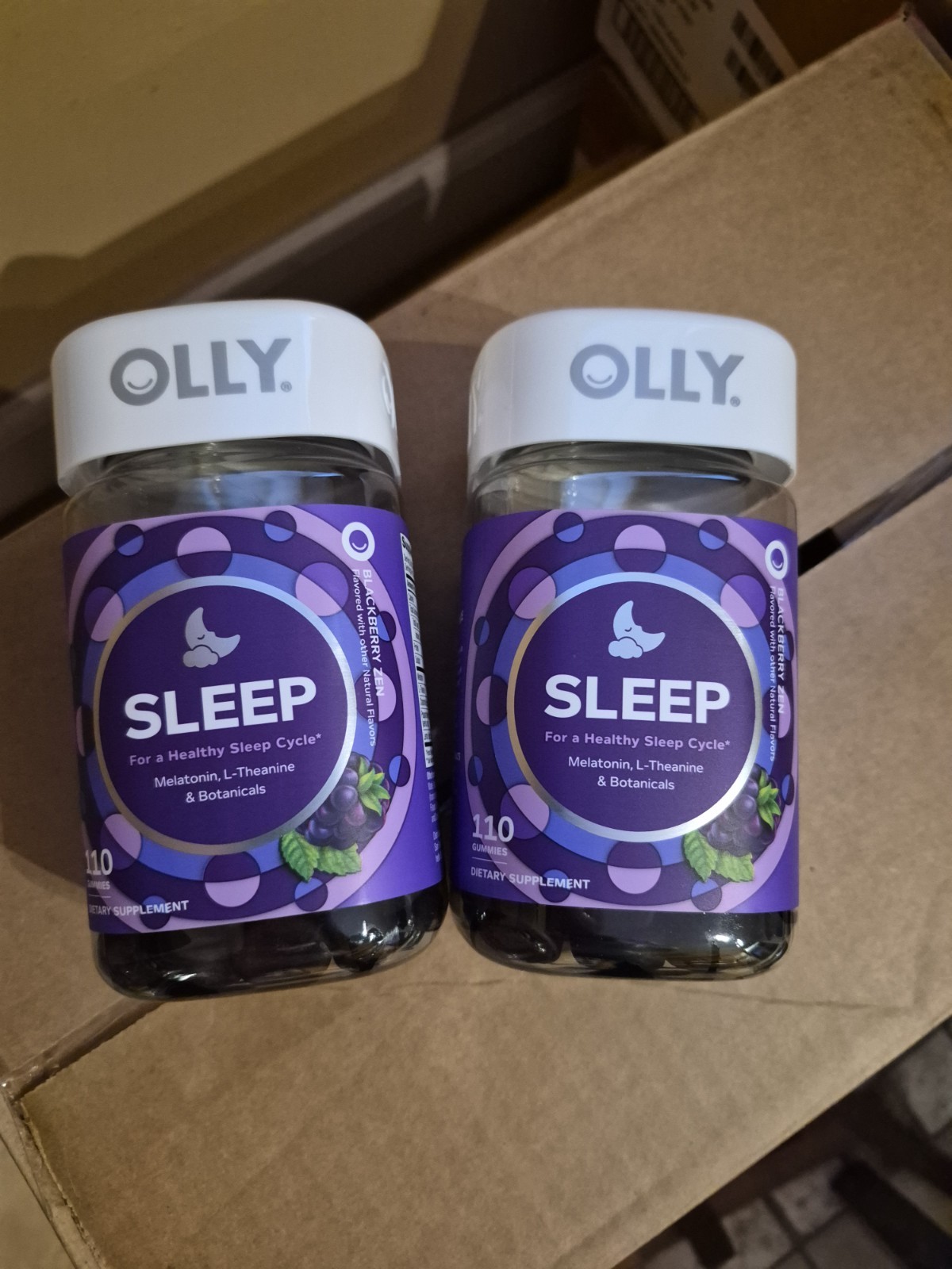 2 PK OLLY Restful Sleep Gummies 110 Ct Each Blackberry EXP 09/26