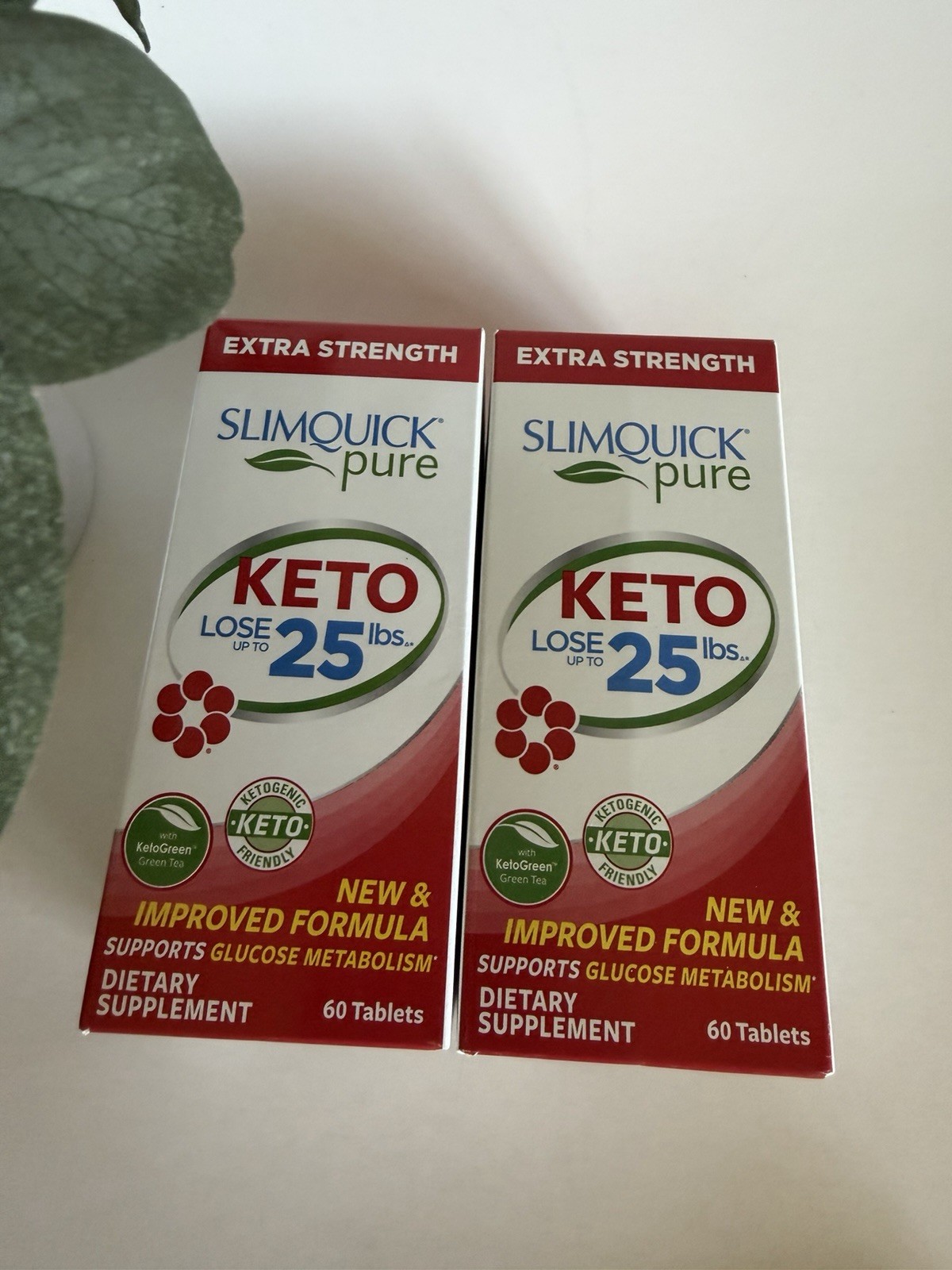 Lot Of 2 SlimQuick Pure KETO Extra Strength Tablets 60[120] Count. Exp 11/2027