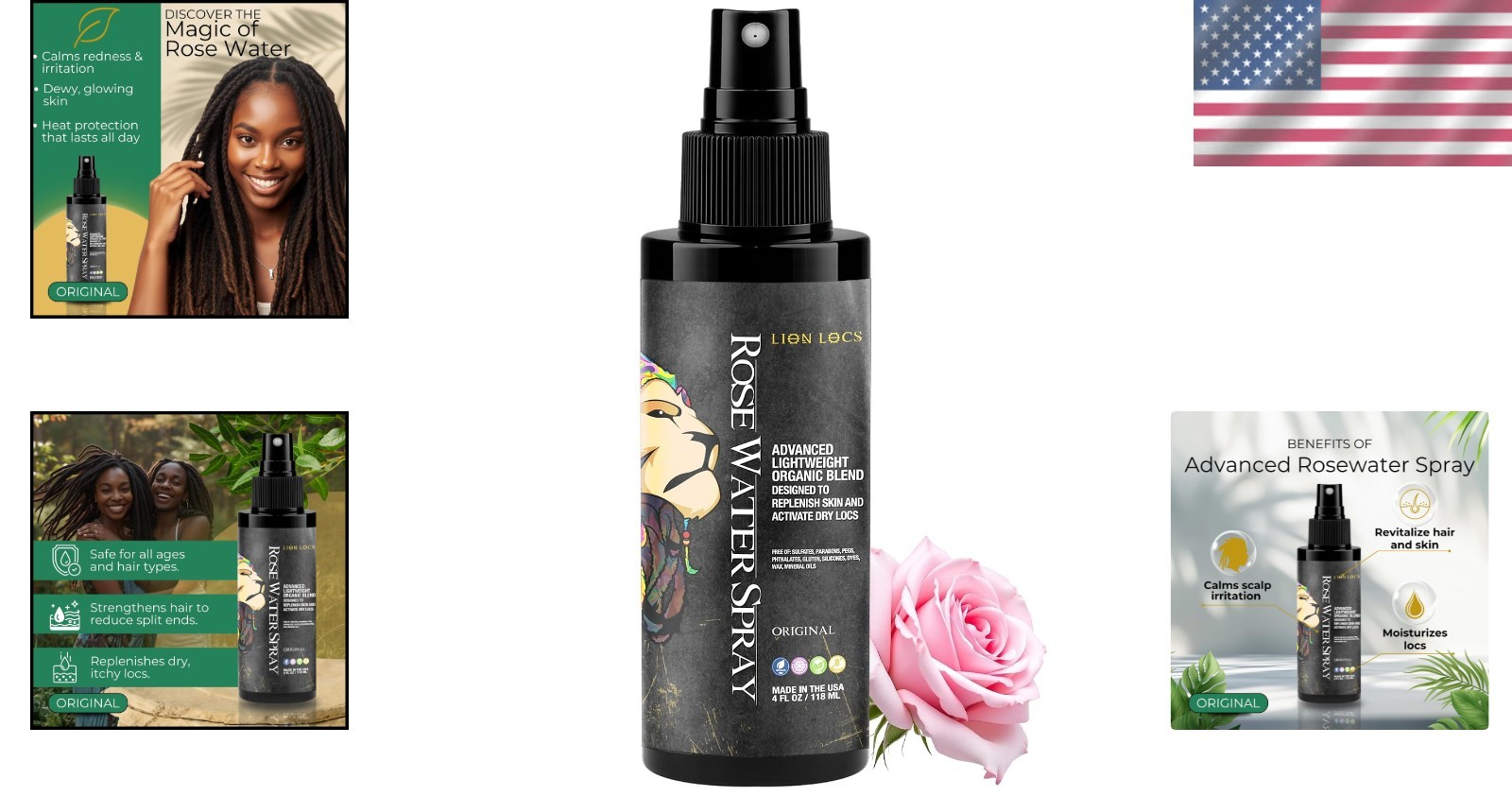 Essential 4oz Rosewater Spray for Dreadlocks & Skin Hydration – Formula