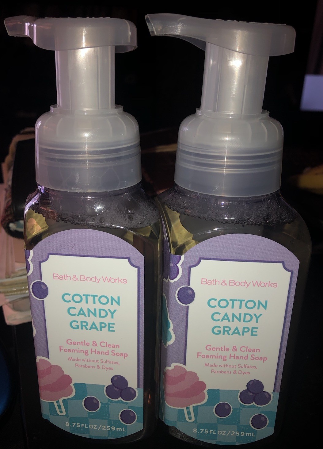 2 Cotton Candy Grape Bath & Body Works FOAM Hand Soap Free ship