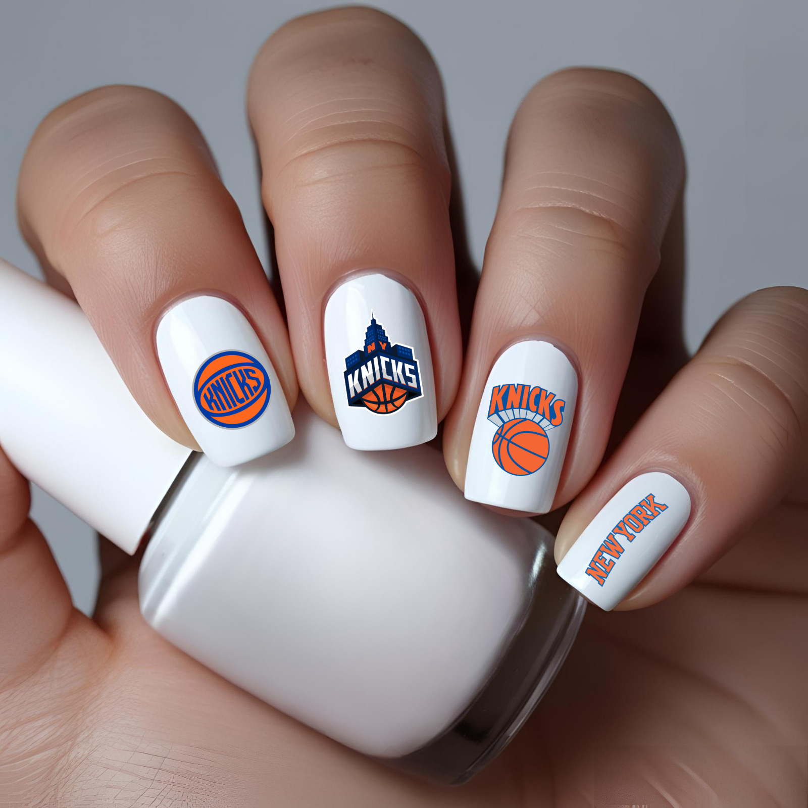 NY Knicks Basketball Nail Decals Water Transfer Nail Art BB-1007