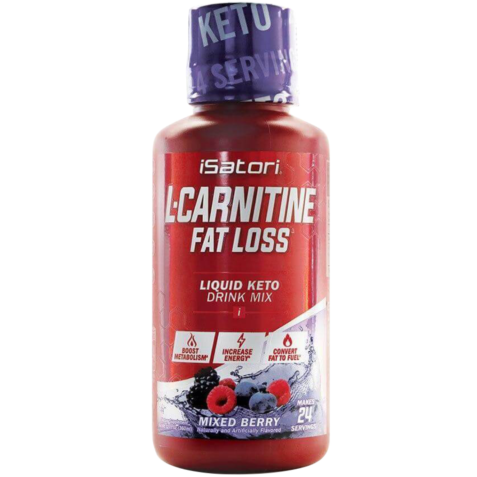 L-CARNITINE Fat Loss – Metabolism Activator – Mixed Berry 1500mg / 24 Servings