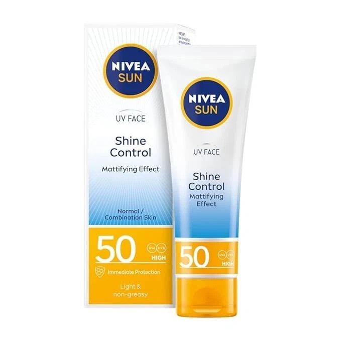 NIVEA UV Face Shine Control SPF50 UVA UVB Anti-Ageing Sunscreen 50ml Daily Use