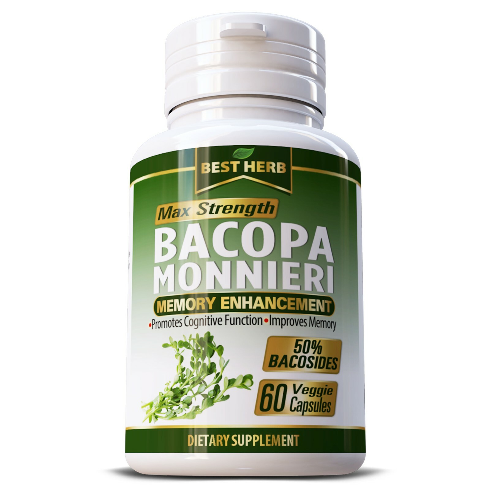 BRAIN ENHANCER MEMORY BACOPA MONNIERI EXTRACT BRAHMI ADHD ANXIETY PILL CAPSULE