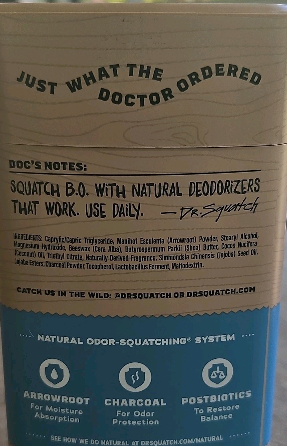 Dr. Squatch Odor Squatching Deodorant Stick Aluminum-Free 72 Hr – Lot of 2