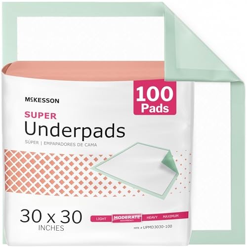 McKesson Super Underpads 30 x 30 Moderate Absorbency 100 Count