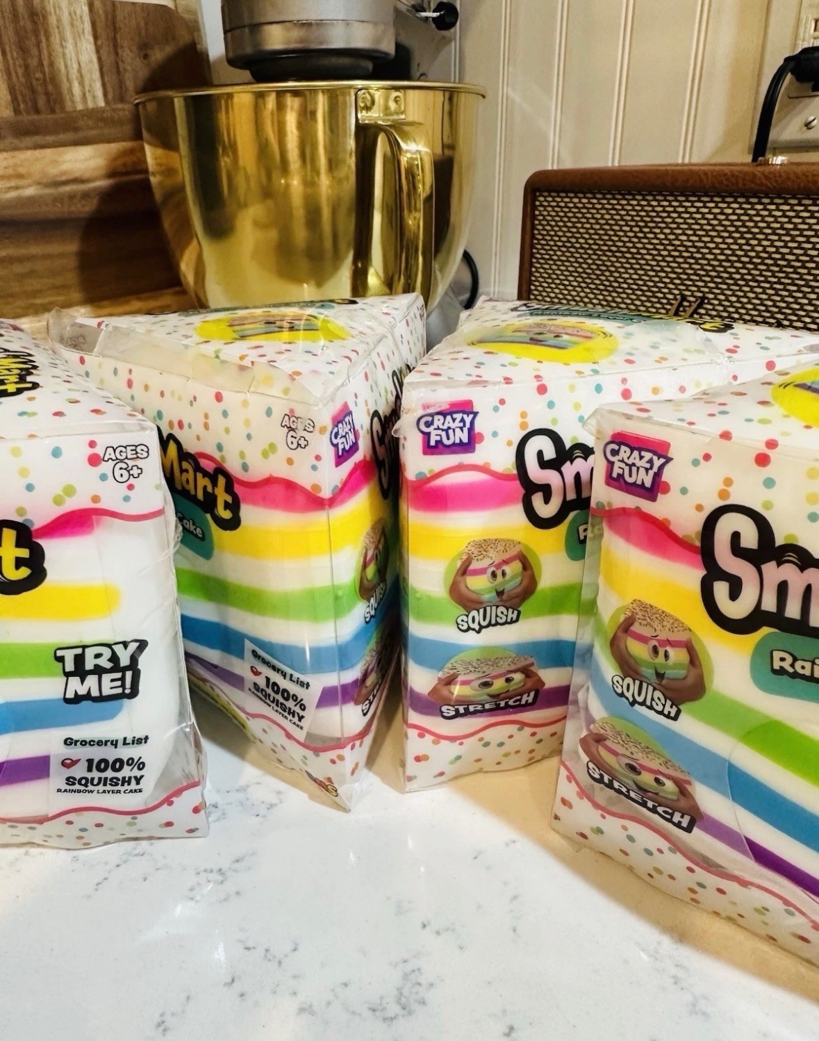 VIRAL Squishy Rainbow Layer Cake JUMBO SQUISHY 5” Smush Mart RMS USA Crazy Fun
